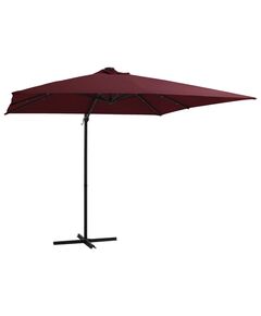 Umbrelă suspendată cu led-uri, roșu bordo, 250x250 cm