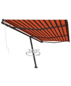 Copertină retractabilă automat portocaliu & maro 600x300 cm