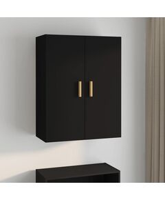 Dulap de perete suspendat, negru, 69,5x34x90 cm