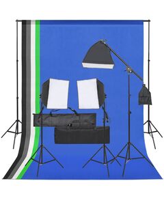 Kit studio foto cu set de lumină și fundal