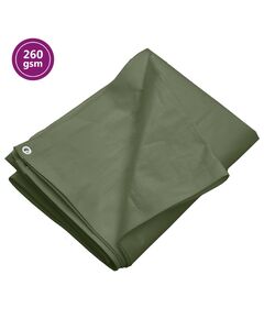 Prelată 260 g/m², verde, 6x12 m, hdpe