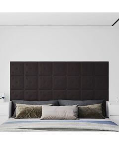 Panouri perete 12 buc. negru, 30x30 cm piele ecologică, 1,08 m²