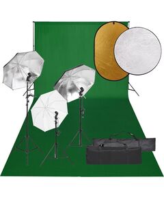 Kit studio foto cu set de lumini, fundal și reflector