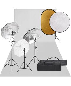 Kit studio foto cu set de lumini, fundal și reflector