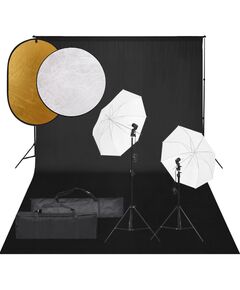 Set studio foto cu lumină, fundal și reflector