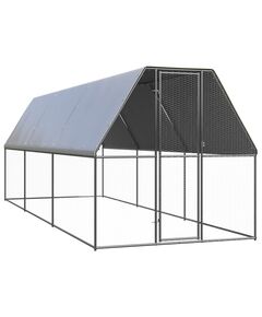 Coteț de păsări pentru exterior, 2x6x2 m, oțel galvanizat