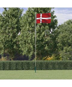 Steag danemarca și stâlp din aluminiu, 6,23 m