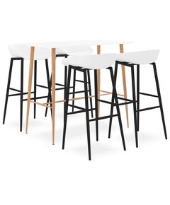 Set mobilier de bar, 5 piese, alb