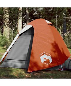 Cort camping 2 persoane gri/portocaliu 254x135x112cm tafta 185t