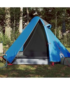 Cort de camping 2 persoane albastru, 267x154x117 cm, tafta 185t