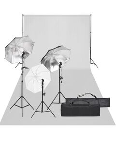 Kit studio foto cu set de lumină și fundal