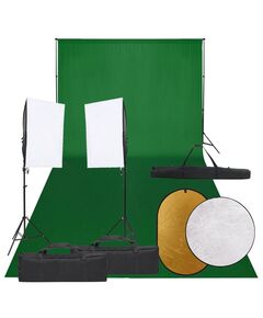 Kit studio foto cu set de lumini, fundal și reflector