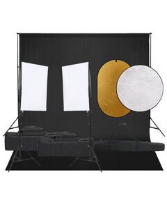 Set studio foto cu lumină, fundal și reflector