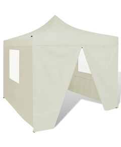 41464  cream foldable tent 3 x 3 m with 4 walls