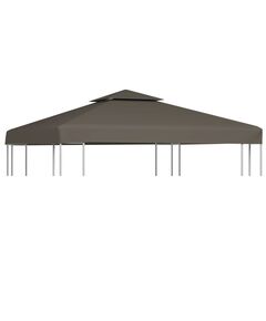 Acoperiș de pavilion, 2 niveluri, gri taupe, 3x3 m, 310 g/m²