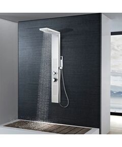 Sistem panel de duș, pătrat, oțel inoxidabil