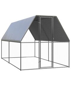 Coteț de păsări pentru exterior, 2x4x2 m, oțel galvanizat