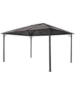 Pavilion cu acoperiș, negru, 4 x 3 x 2,6 m, aluminiu