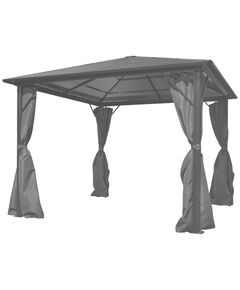 Pavilion cu perdea, antracit, 300 x 300 cm, aluminiu