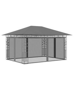 Pavilion cu plasă anti-țânțari, antracit, 4 x 3 x 2,73 m