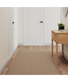 Covor traversă aspect sisal, nisipiu, 80x300 cm