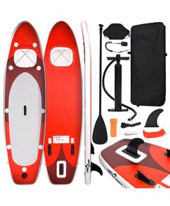 Set placă paddleboarding gonflabilă, roşu, 330x76x10 cm