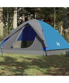 Cort de camping 6 persoane albastru, 348x340x190 cm, tafta 190t