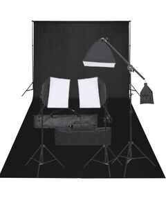 Kit studio foto cu set de lumină și fundal