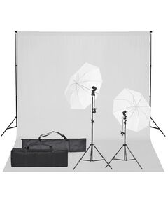 Kit studio foto cu set de lumină și fundal