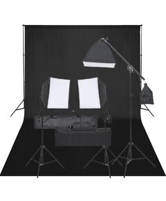 Kit studio foto cu set de lumini și fundal