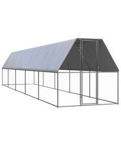 Coteț de păsări pentru exterior, 2x10x2 m, oțel galvanizat