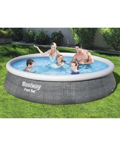 Bestway set piscină gonflabilă fast set, cu pompă, 396 x 84 cm