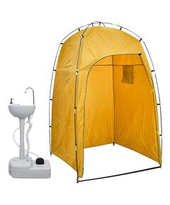 Suport portabil de camping, pentru spălat mâini, cu cort, 20 l