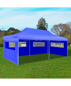 Cort de petrecere pliabil de tip pop-up, albastru, 3 x 6 m