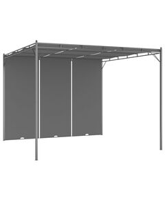 Pavilion de grădină cu perdea laterală, antracit, 3x3x2,25 m