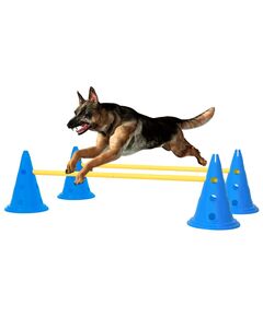 Set de obstacole pentru activități câini, albastru și galben