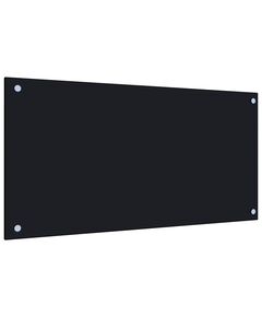 Panou antistropi de bucătărie, negru 80x40 cm sticlă securizată