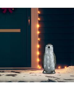 Figurină pinguin de crăciun cu led 30cm acril interior/exterior