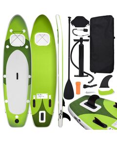 Set placă paddleboarding gonflabilă, verde, 300x76x10 cm