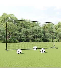 Plasă de ricoșeu fotbal, negru, 366x90x183 cm, hdpe