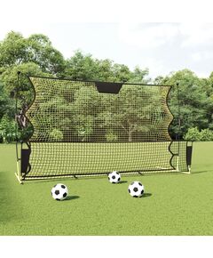 Plasă rebounder fotbal, negru și galben 183x85x120 cm poliester