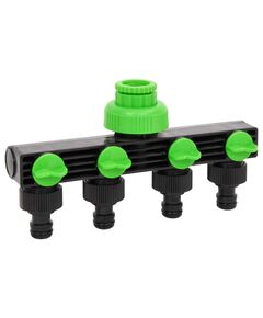 Adaptor pentru robinet 4 căi verde/negru 19,5x6x11 cm abs și pp