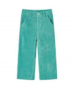 Pantaloni de copii din velur, verde mentă, 128