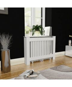 Mască de calorifer încălzire, dulap radiator, alb, 112 cm, mdf