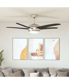 Ventilator tavan decorativ cu iluminare, 128 cm, maro