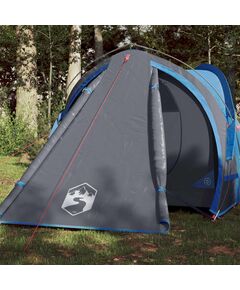 Cort de camping 2 persoane albastru, 320x140x120 cm, tafta 185t