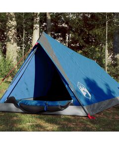 Cort de camping 2 persoane albastru 200x120x88/62 cm tafta 185t