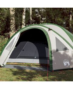 Cort de camping 4 persoane, verde, 300x250x132 cm, tafta 185t