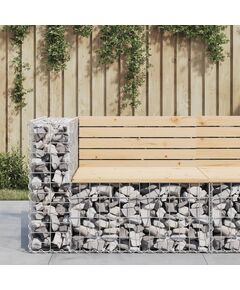 Bancă de grădină design gabion, 92x71x65,5cm, lemn masiv de pin