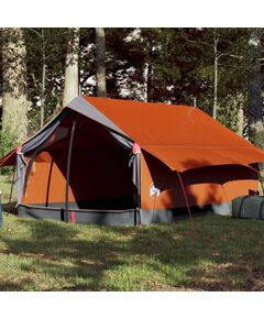 Cort camping 2 pers. gri/portocaliu 193x122x96 cm tafta 185t